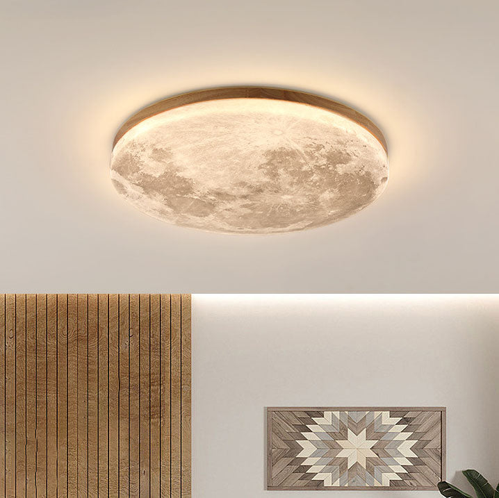 Moon Round Flush Mount Ceiling Light detail