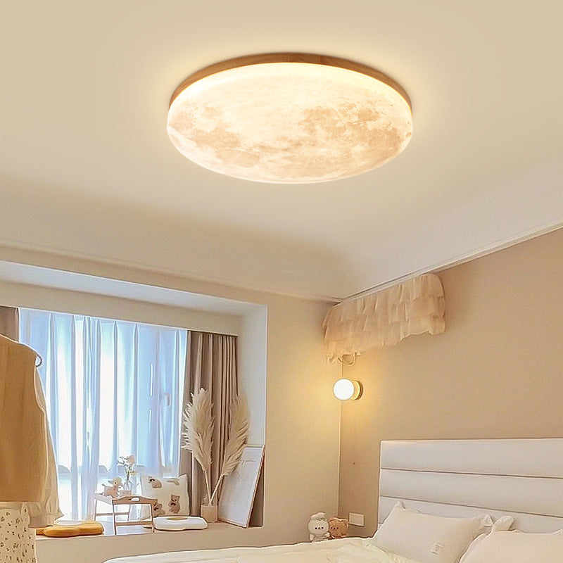 Moon Round Flush Mount Ceiling Light detail
