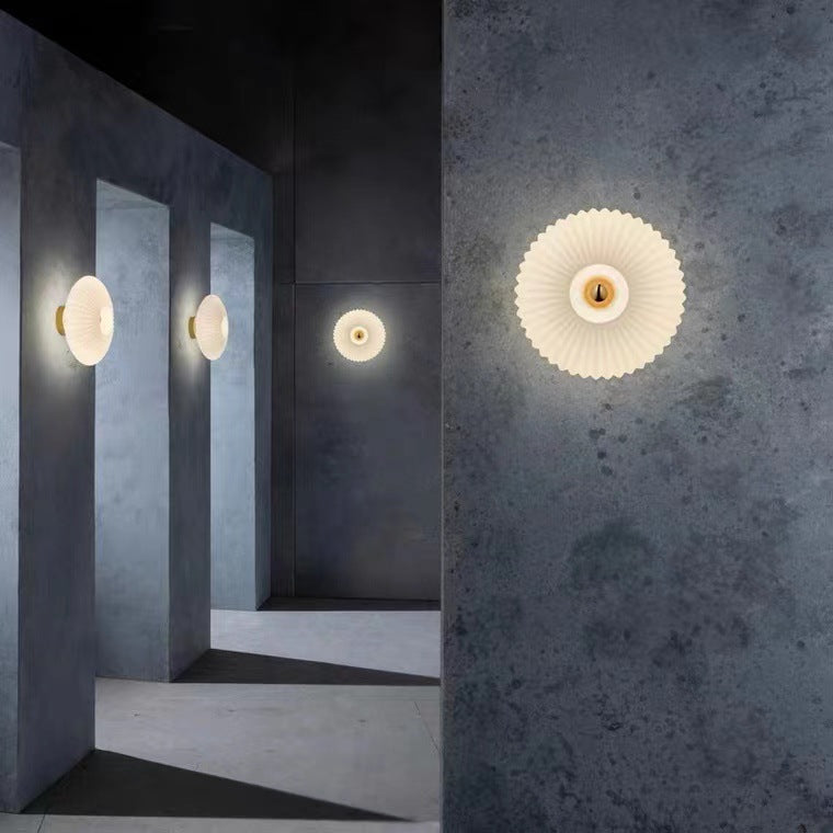 Iron Striped Glass Disc Wall Sconce lifestyle