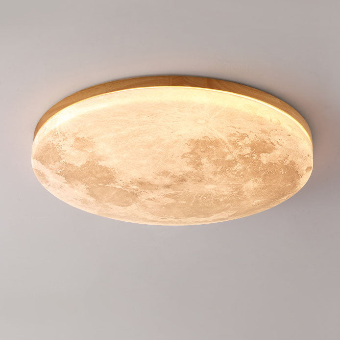 Moon Round Flush Mount Ceiling Light detail