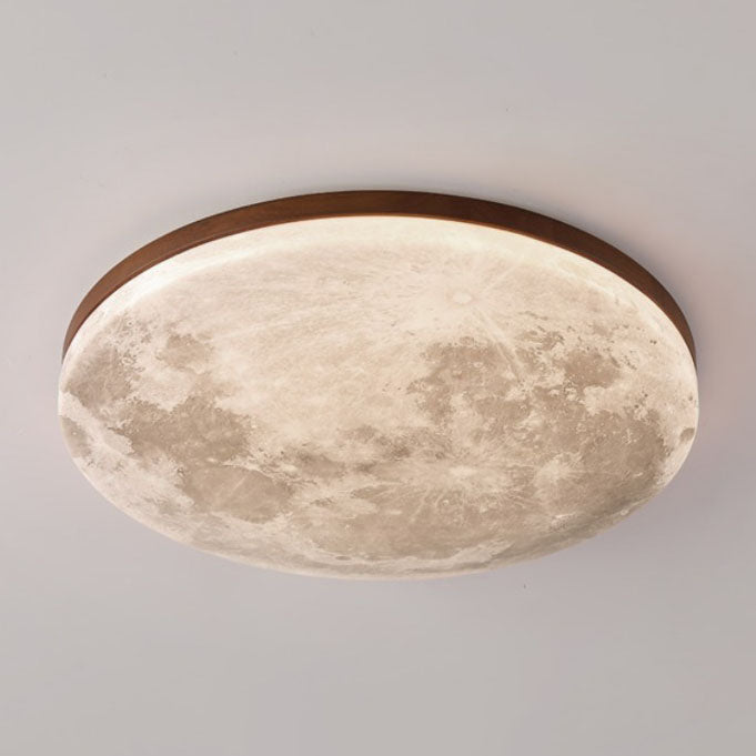 Moon Round Flush Mount Ceiling Light detail