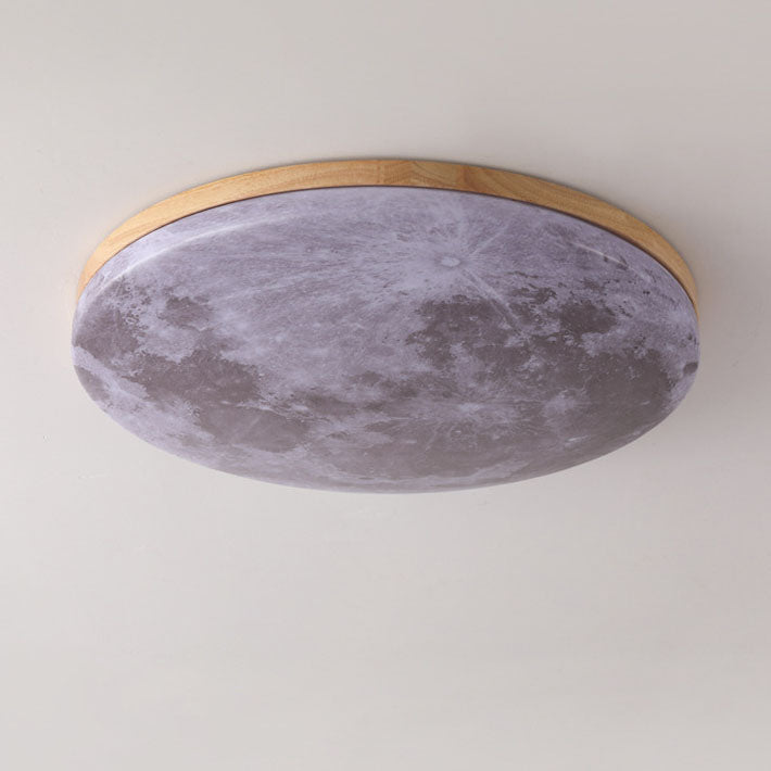 Moon Round Flush Mount Ceiling Light detail