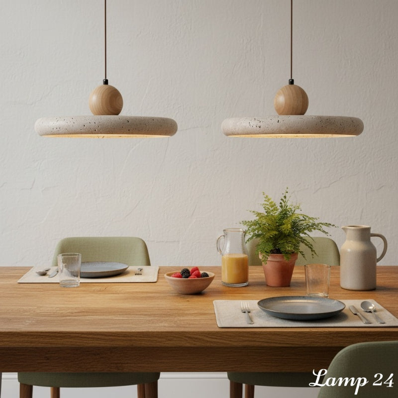 Lola travertine pendant lifestyle — GildNest UK