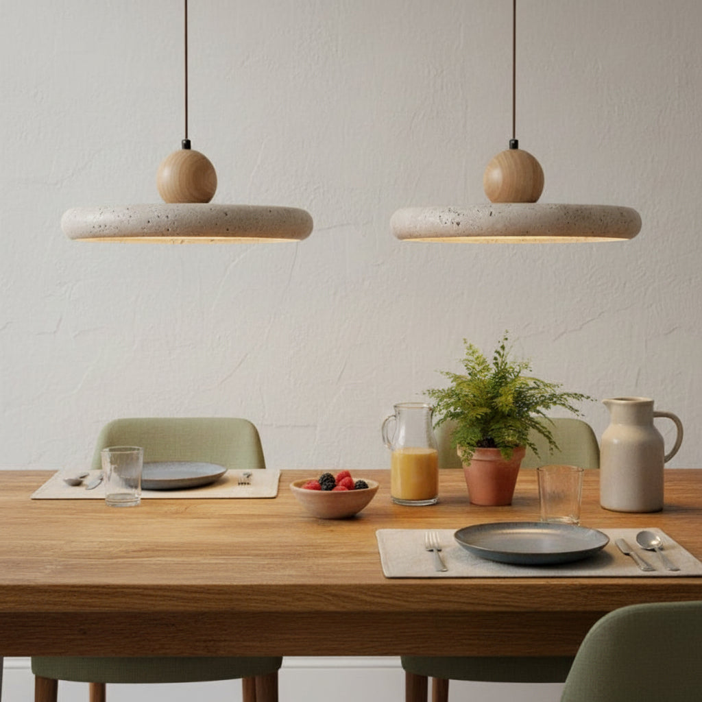 Lola travertine pendant lifestyle — GildNest UK