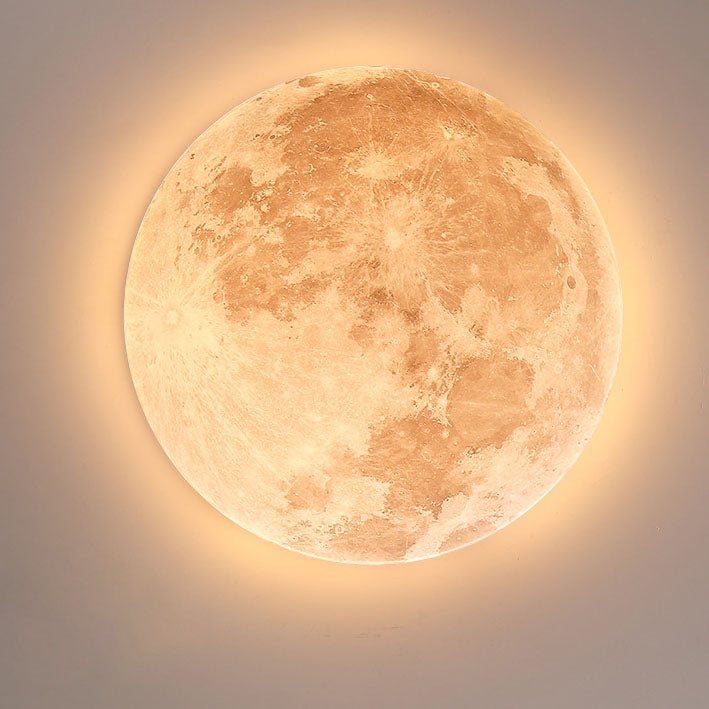 Moon Round Flush Mount Ceiling Light detail