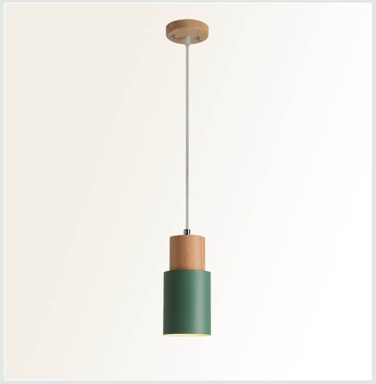 Macaron Cylinder Pendant Light Green