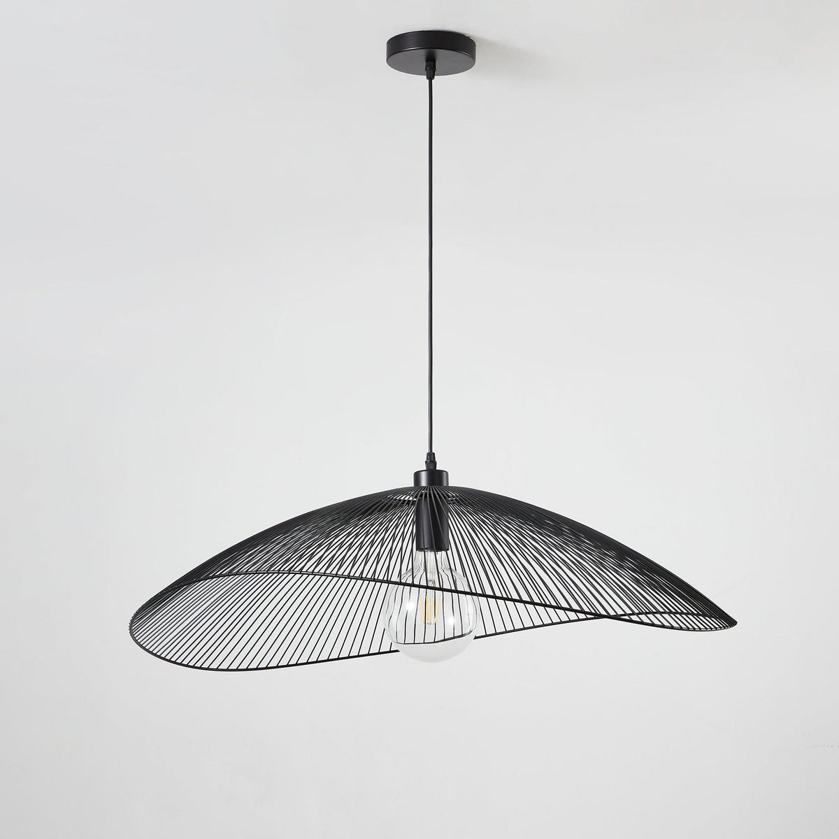 Warwick Pendant – Black Wire Dome Shade
