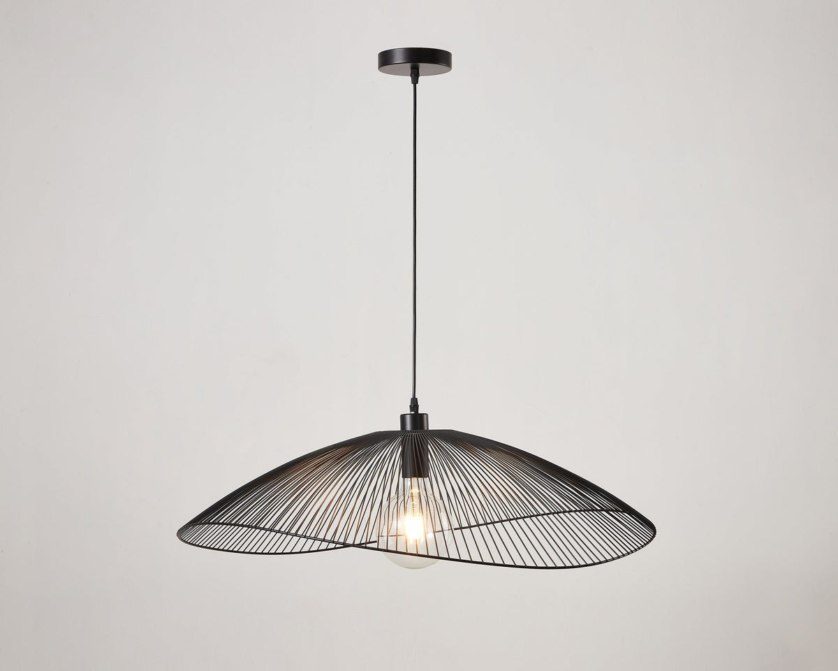 Warwick Pendant – Black Wire Dome Shade