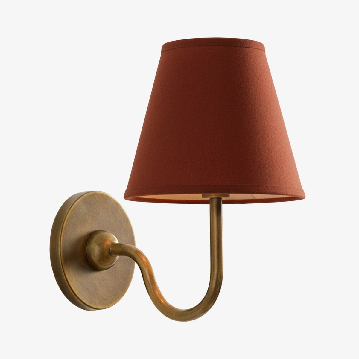 Luvora Wall Lamp 1 Head / Tumbled Brass / Red Plain