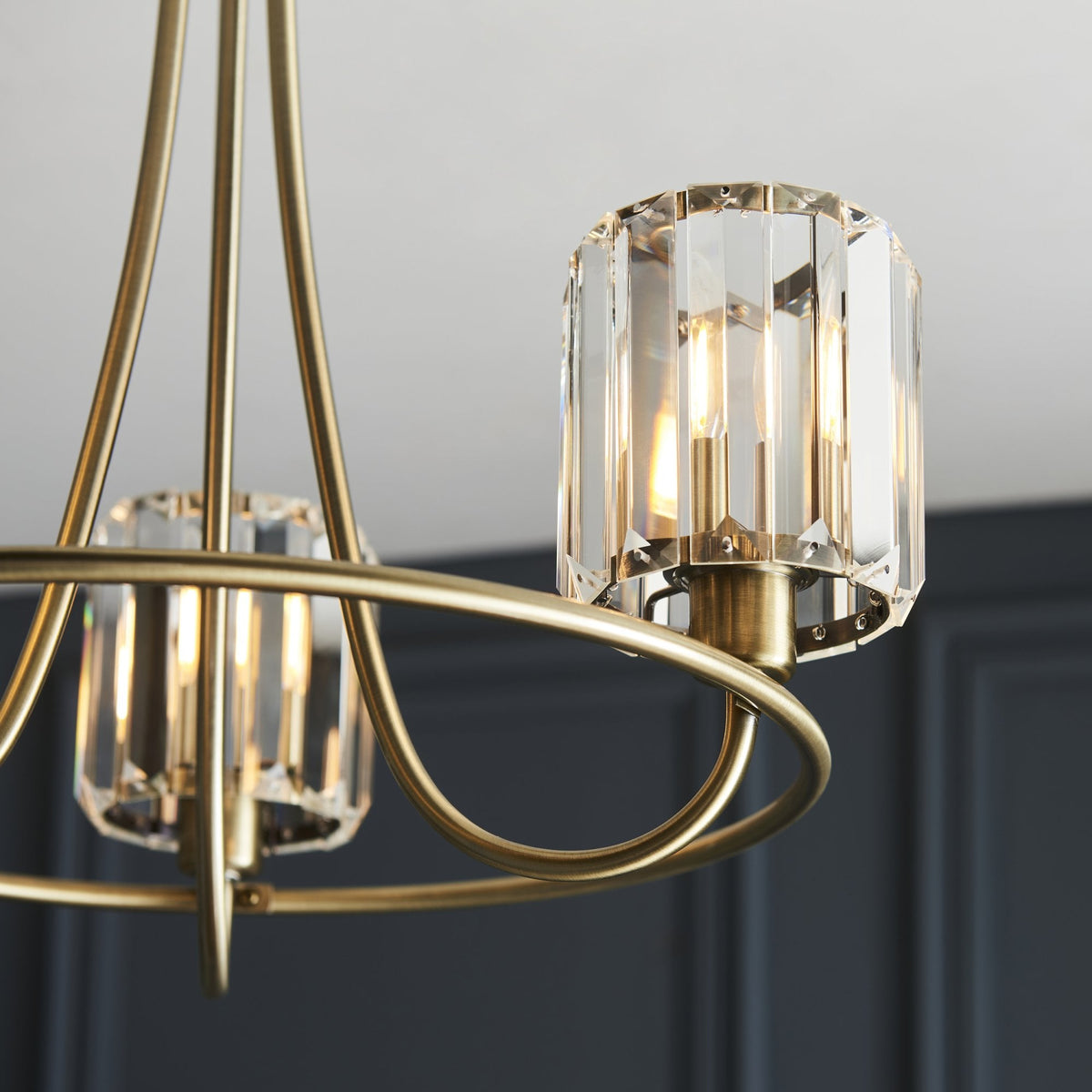 Berenice 3 Light Semi Flush – Antique Brass & Clear Glass