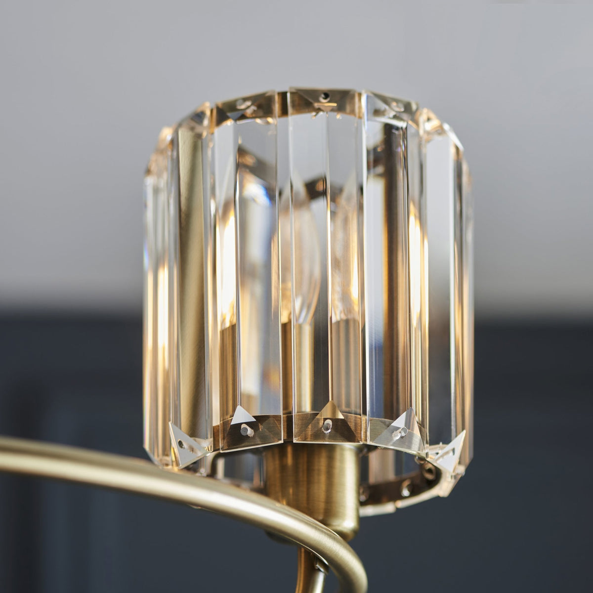 Berenice 3 Light Semi Flush – Antique Brass & Clear Glass