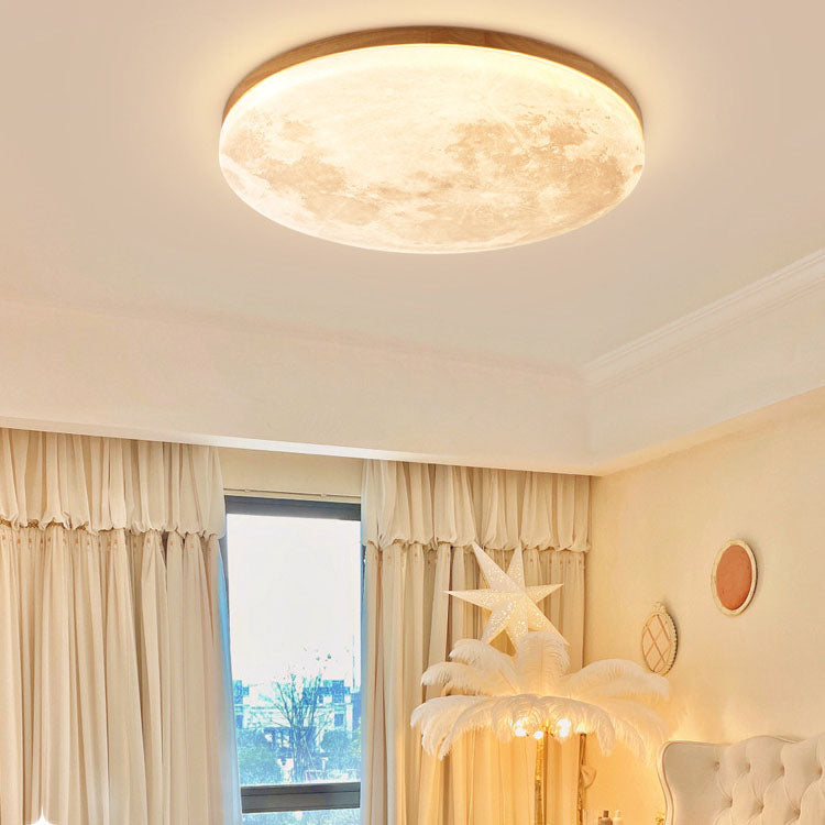 Moon Round Flush Mount Ceiling Light detail