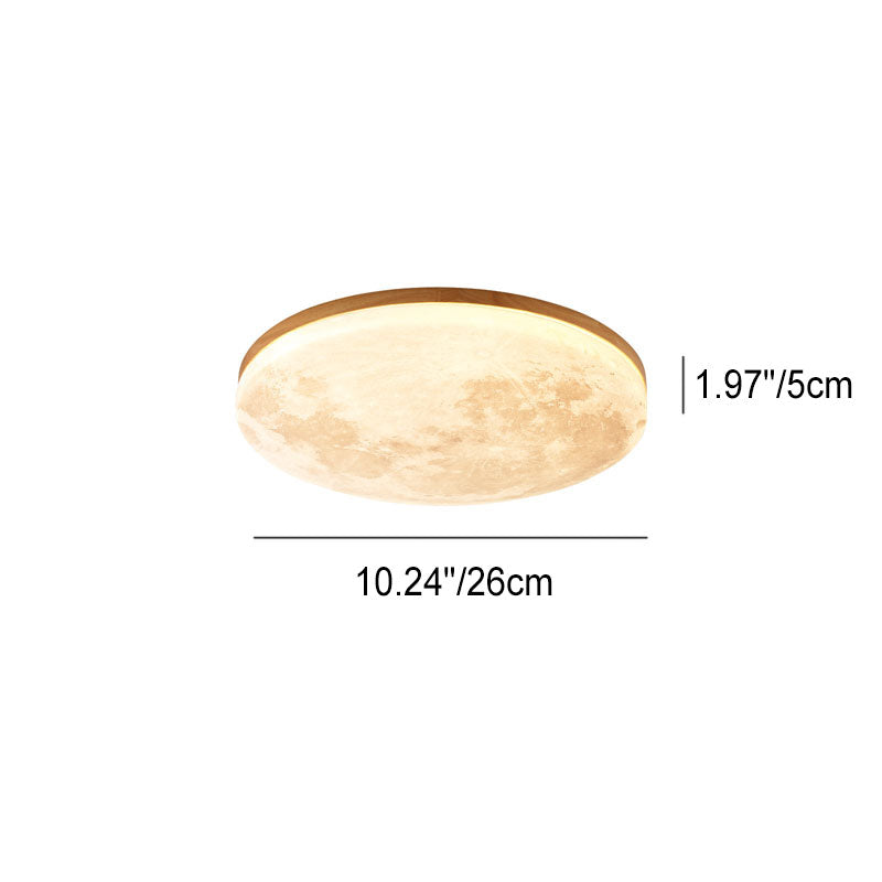 Moon Round Flush Mount Ceiling Light detail