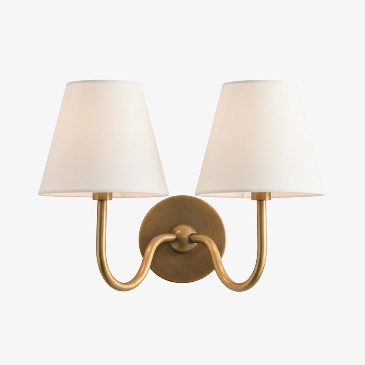 Luvora Wall Lamp 2 Heads / Tumbled Brass / White Plain