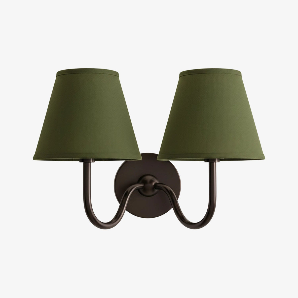 Luvora Wall Lamp 2 Heads / Matte Black / Green Plain