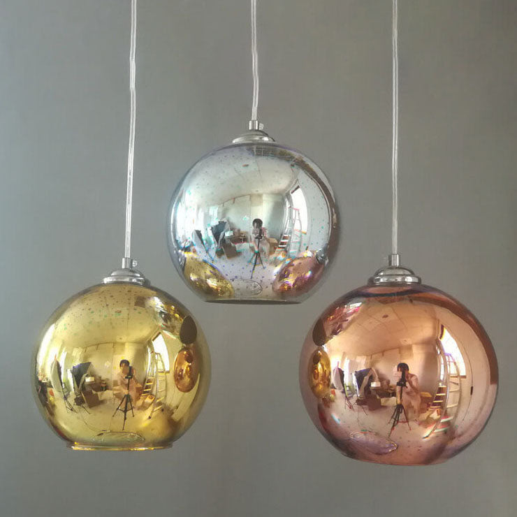 3D Fireworks Glass Dome Pendant detail