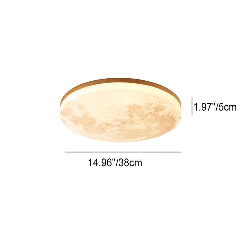 Moon Round Flush Mount Ceiling Light detail