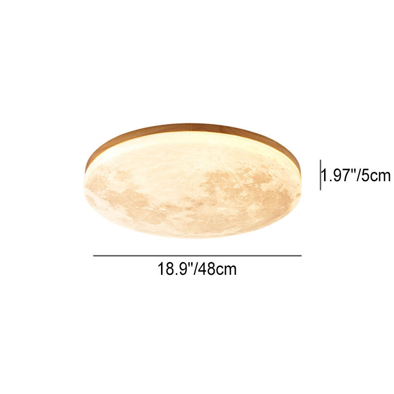 Moon Round Flush Mount Ceiling Light detail