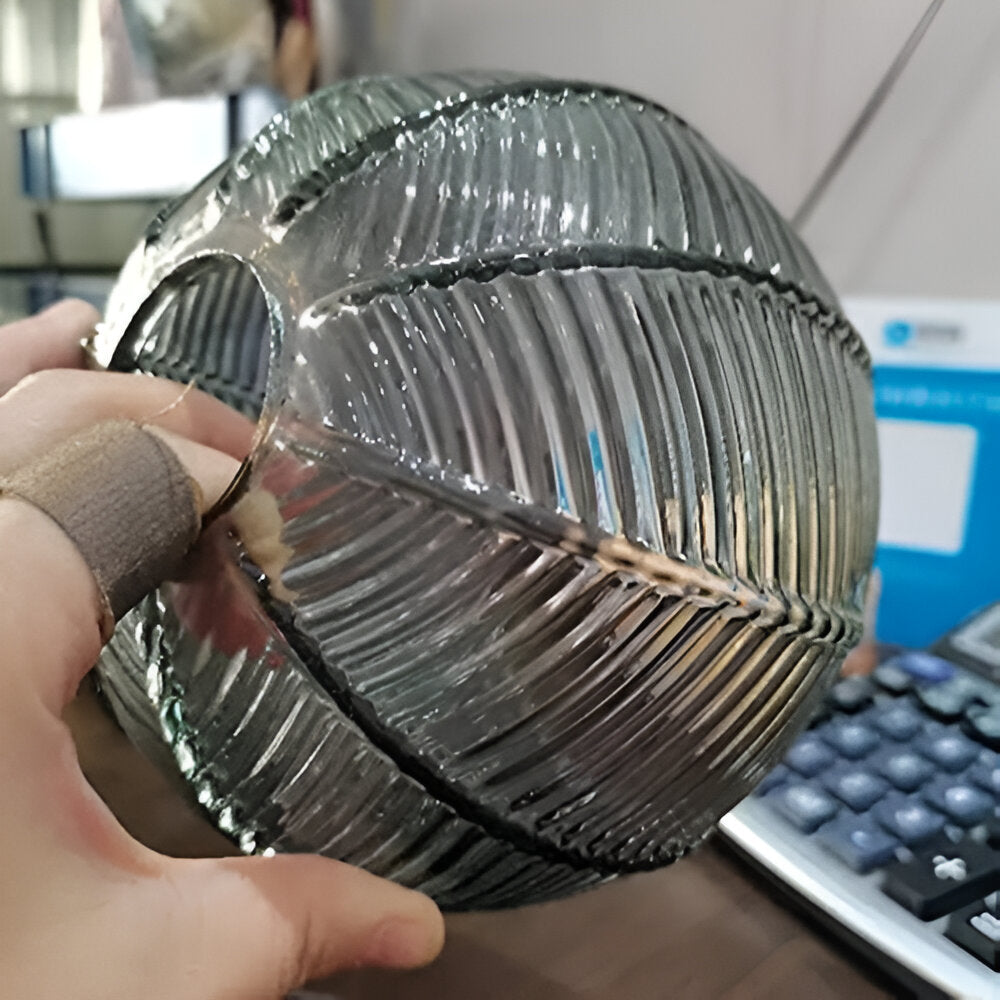 Nordic Green Leaf Pattern Glass Pendant Light