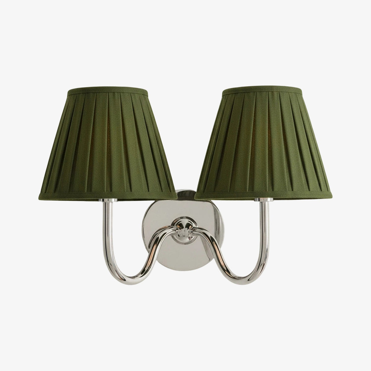 Luvora Wall Lamp 2 Heads / Chrome / Green Pleated