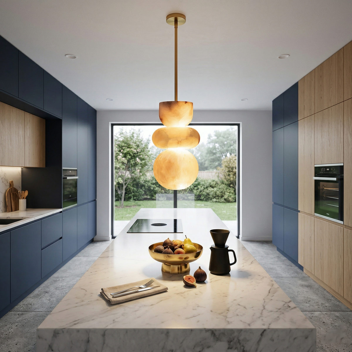 Alabaster Totem Pendant Light