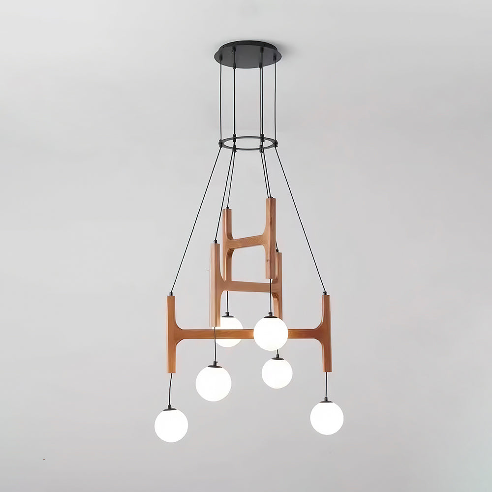 Astra Wood Chandelier 6 Heads Wood