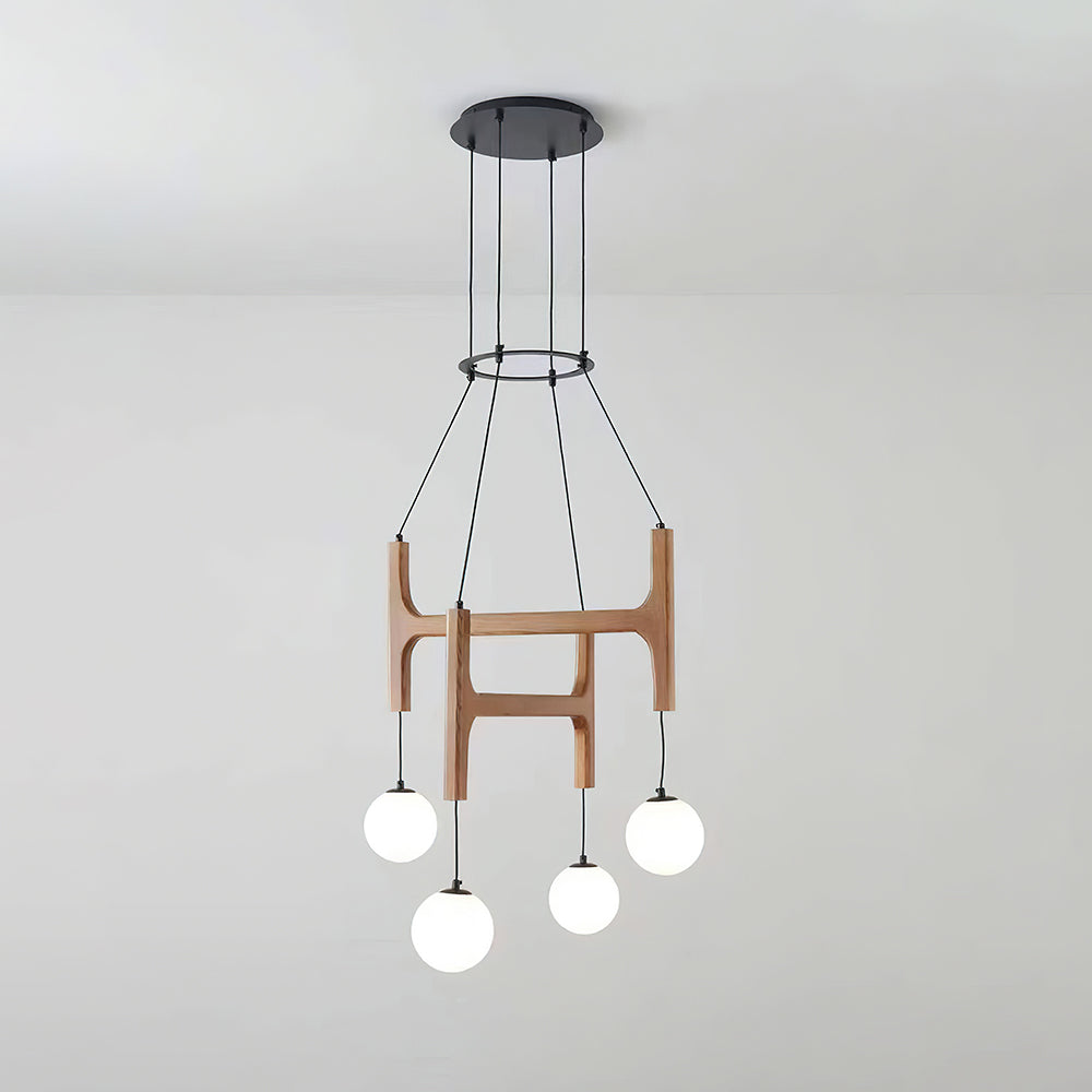 Astra Wood Chandelier 4 Heads Wood