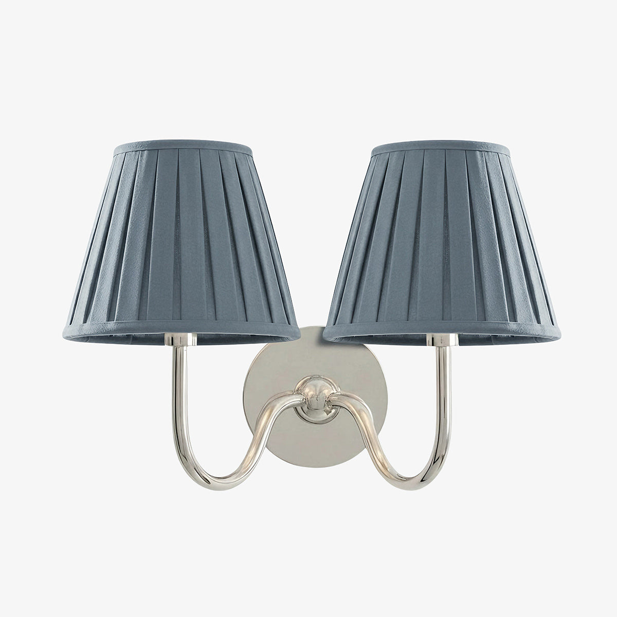 Luvora Wall Lamp 2 Heads / Chrome / Dusty Blue Pleated