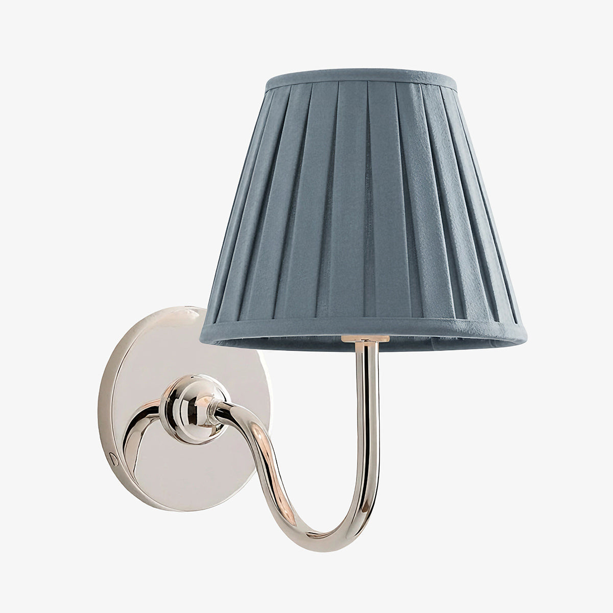 Luvora Wall Lamp 1 Head / Chrome / Dusty Blue Pleated