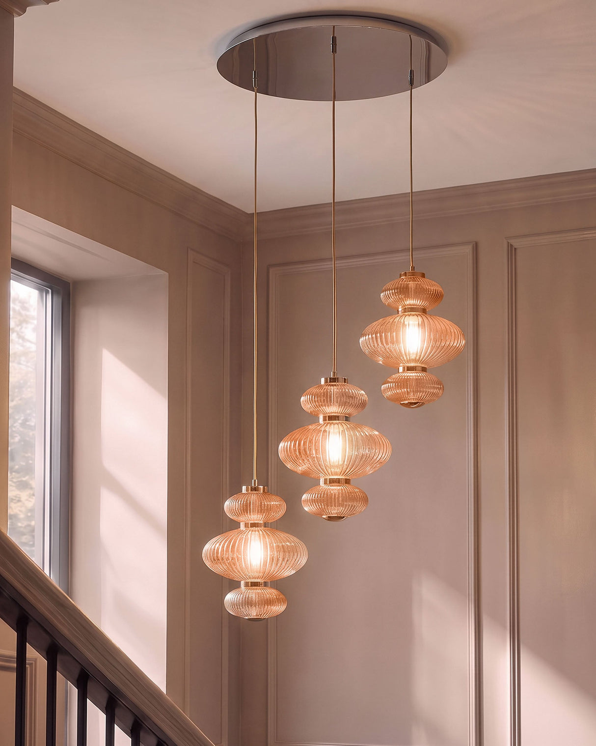 Cynthia Champagne Glass 3-Drop Pendant Light lifestyle