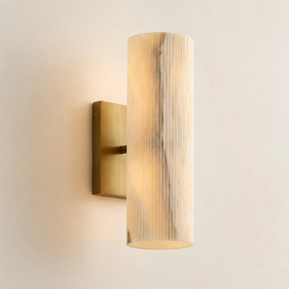 Doran Modern Elegant Alabaster Tube Sconce