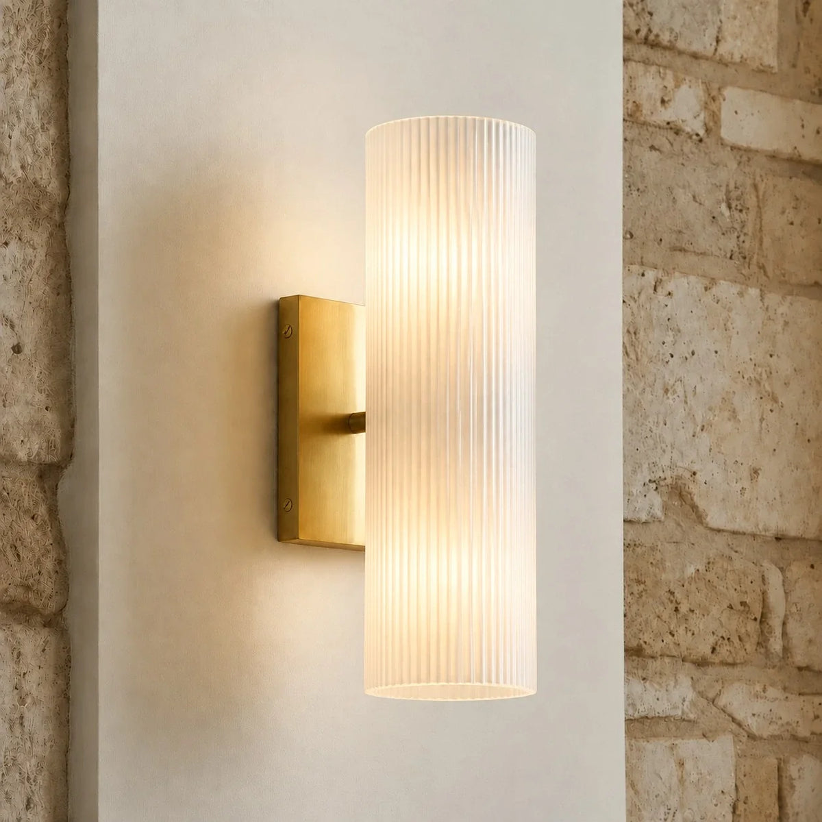 Doran Modern Elegant Alabaster Tube Sconce