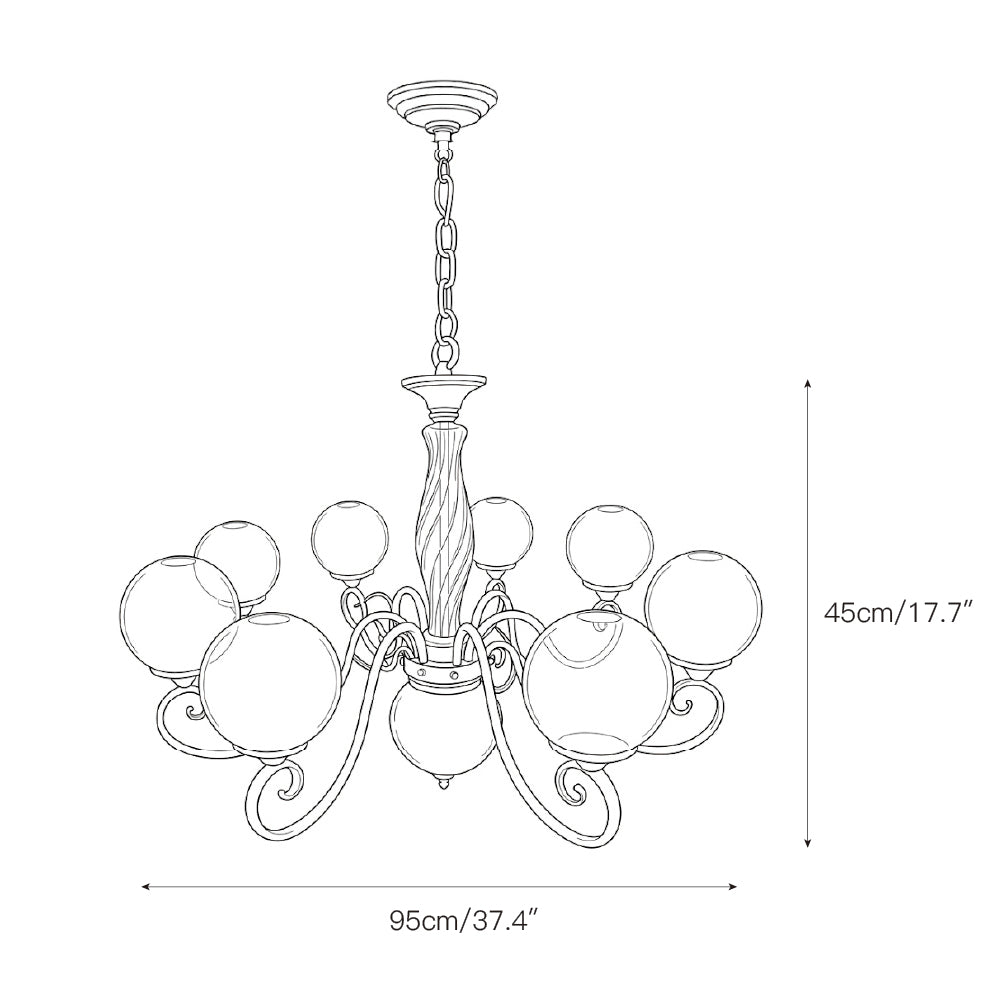 Evelyn Glass Globe Chandelier