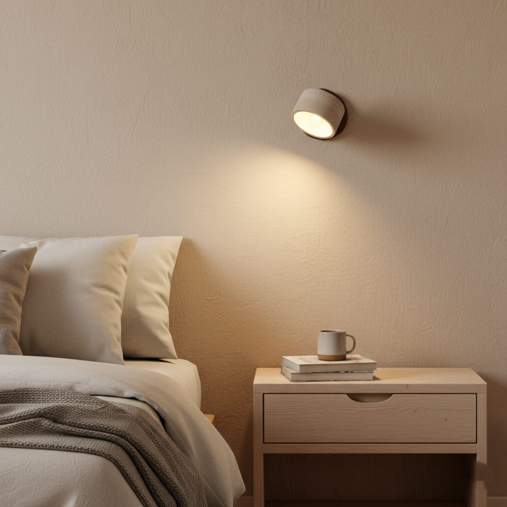 Study Reading Minimalist Travertine Stone Wall Light