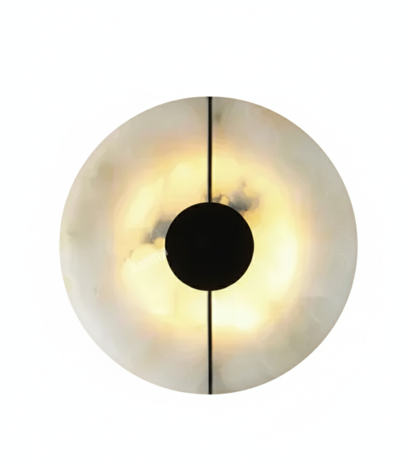 Luna Round Alabaster Wall Light