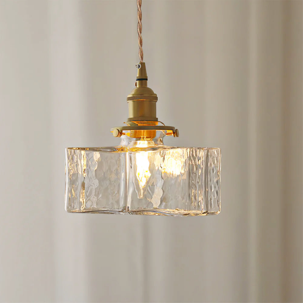 Jewel Glass & Brass Pendant Light