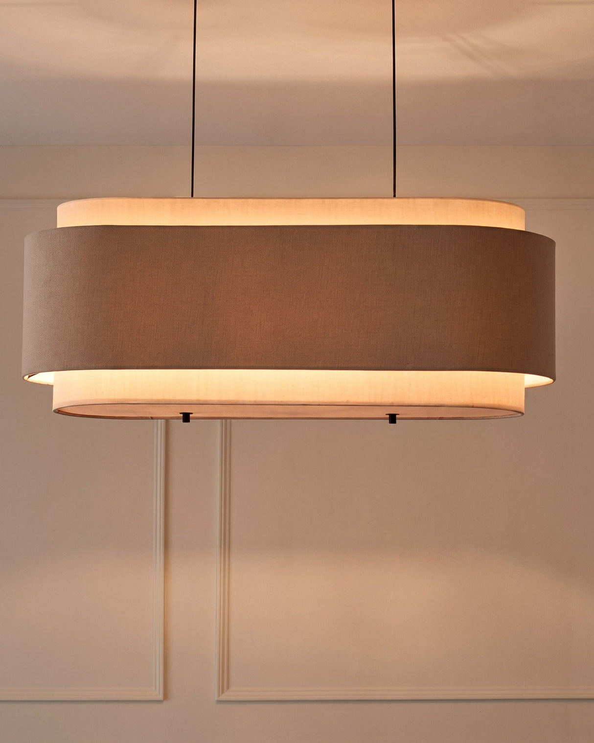 Leonie Oval Linen Pendant Light shade detail