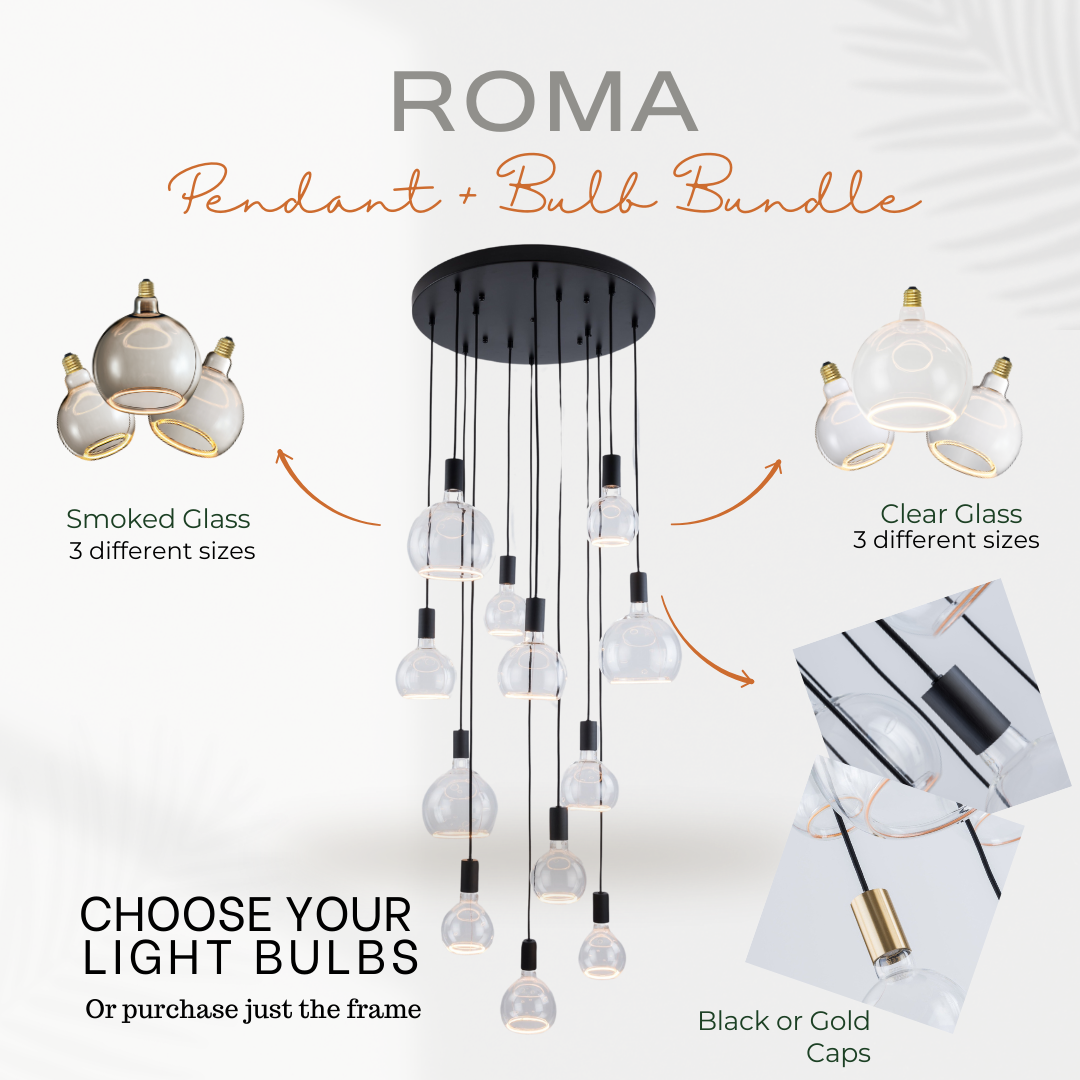 Roma 12 Light Spiral Pendant – Sculptural Multi-Drop Staircase Light