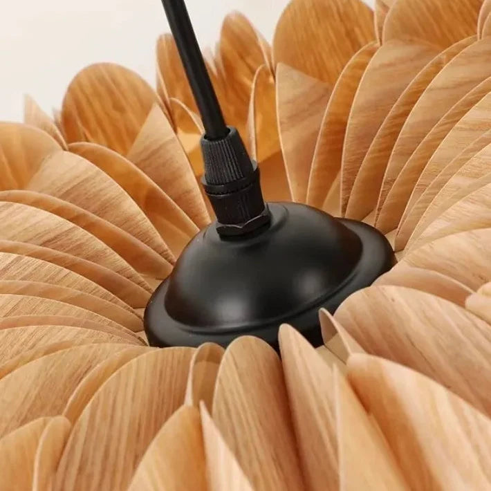 Gris Japandi Veneer Pendant Light