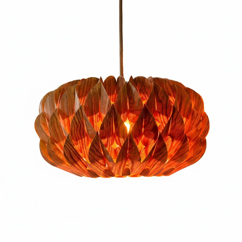 Gris Japandi Veneer Pendant Light