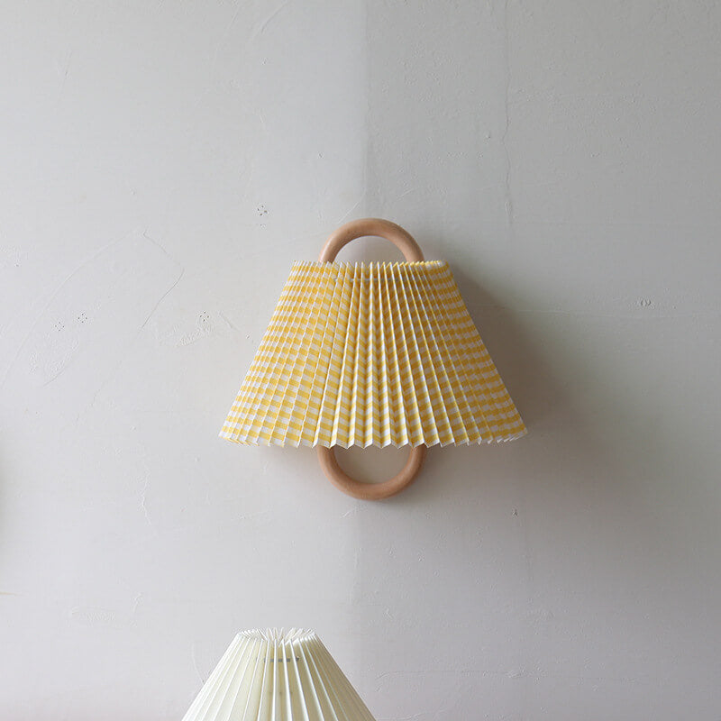 Wall Sconce Lamp Yellow Pleated