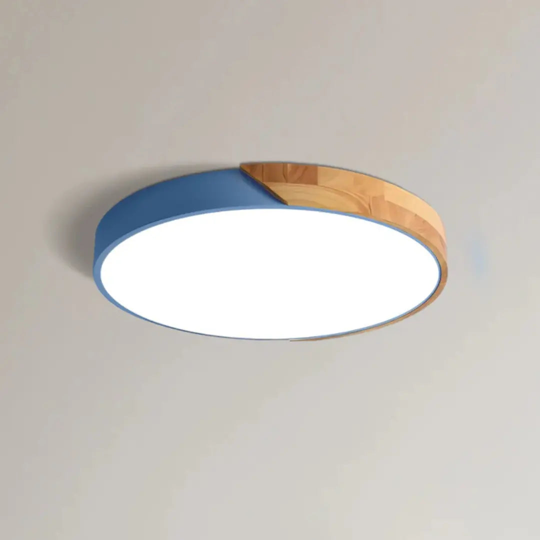 Scandinavian wooden LED ceiling light blue — GildNest UK