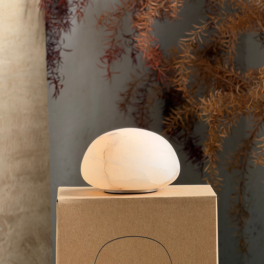Snowflake Alabaster Rechargeable Table Lamp