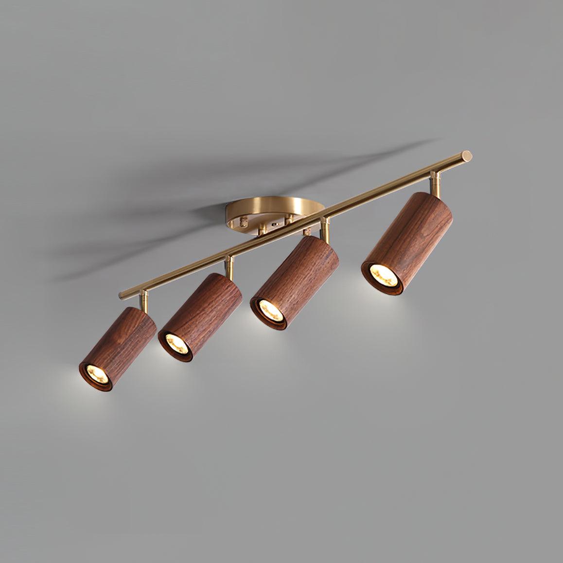 Thio Wooden Track Lighting 4 Heads Walnut