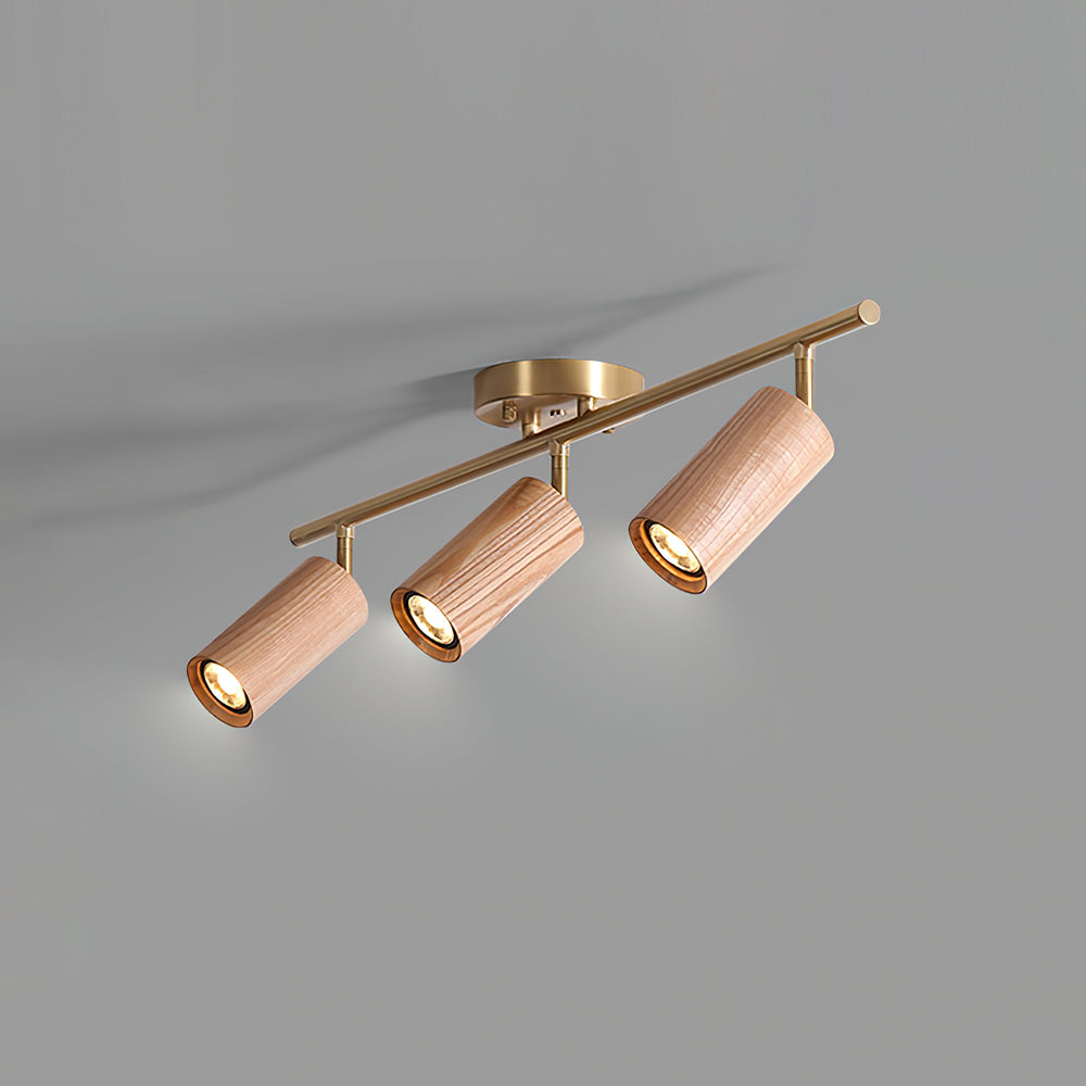 Thio Wooden Track Lighting 3 Heads Wood