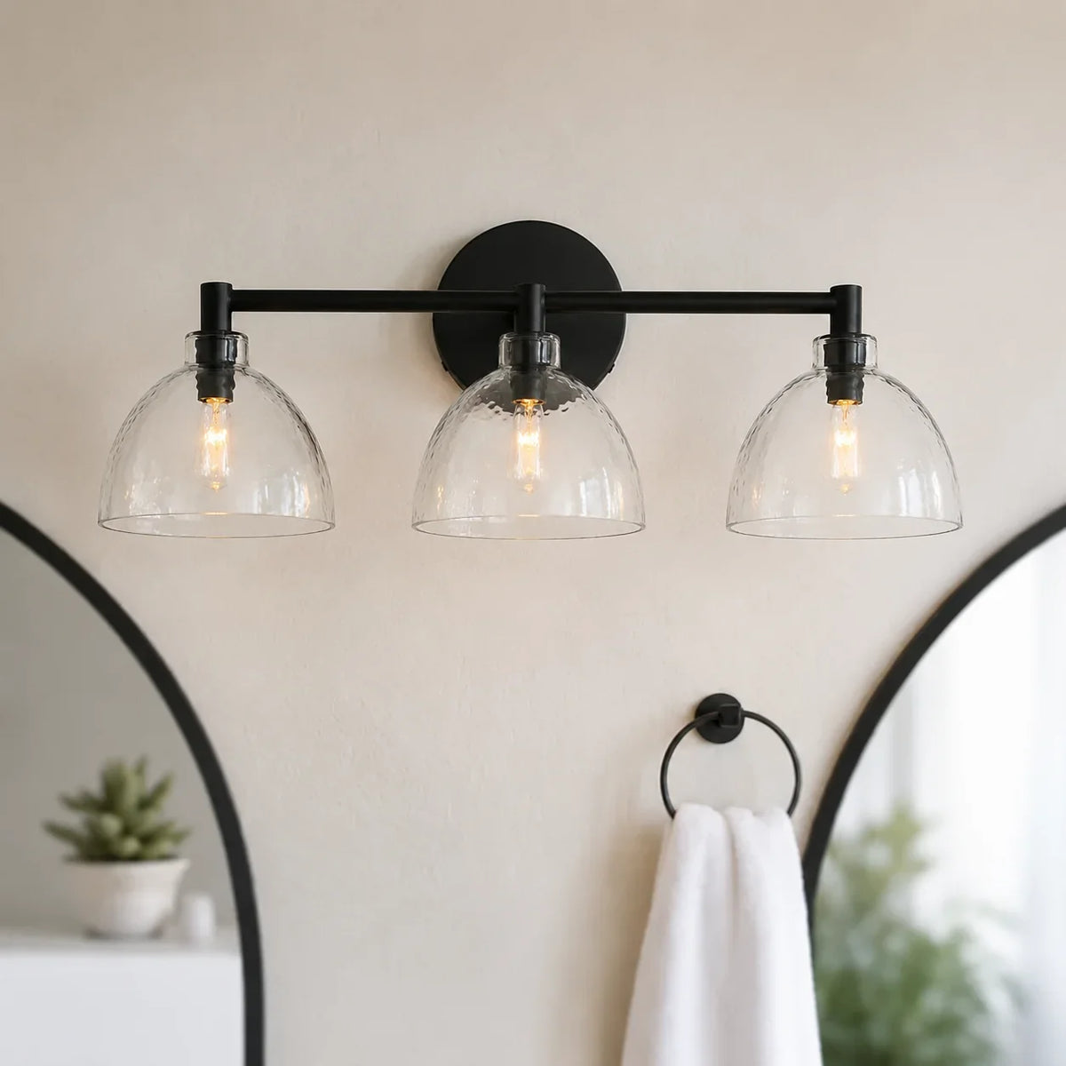 Xeno Antique Brass Recycled Glass Wall Sconce