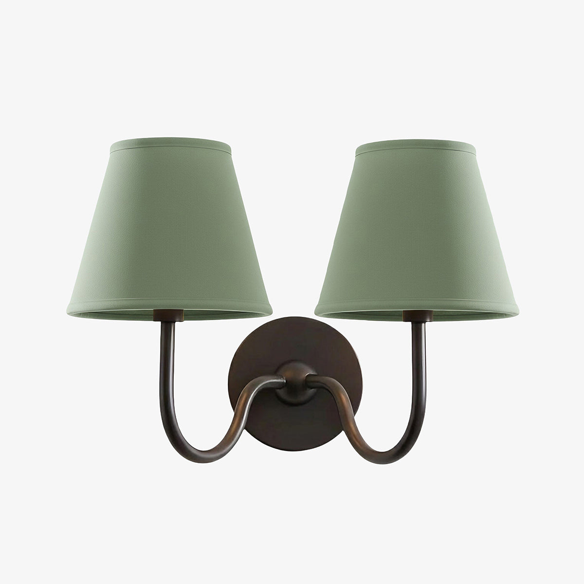 Luvora Wall Lamp 2 Heads / Matte Black / Sage Green Plain