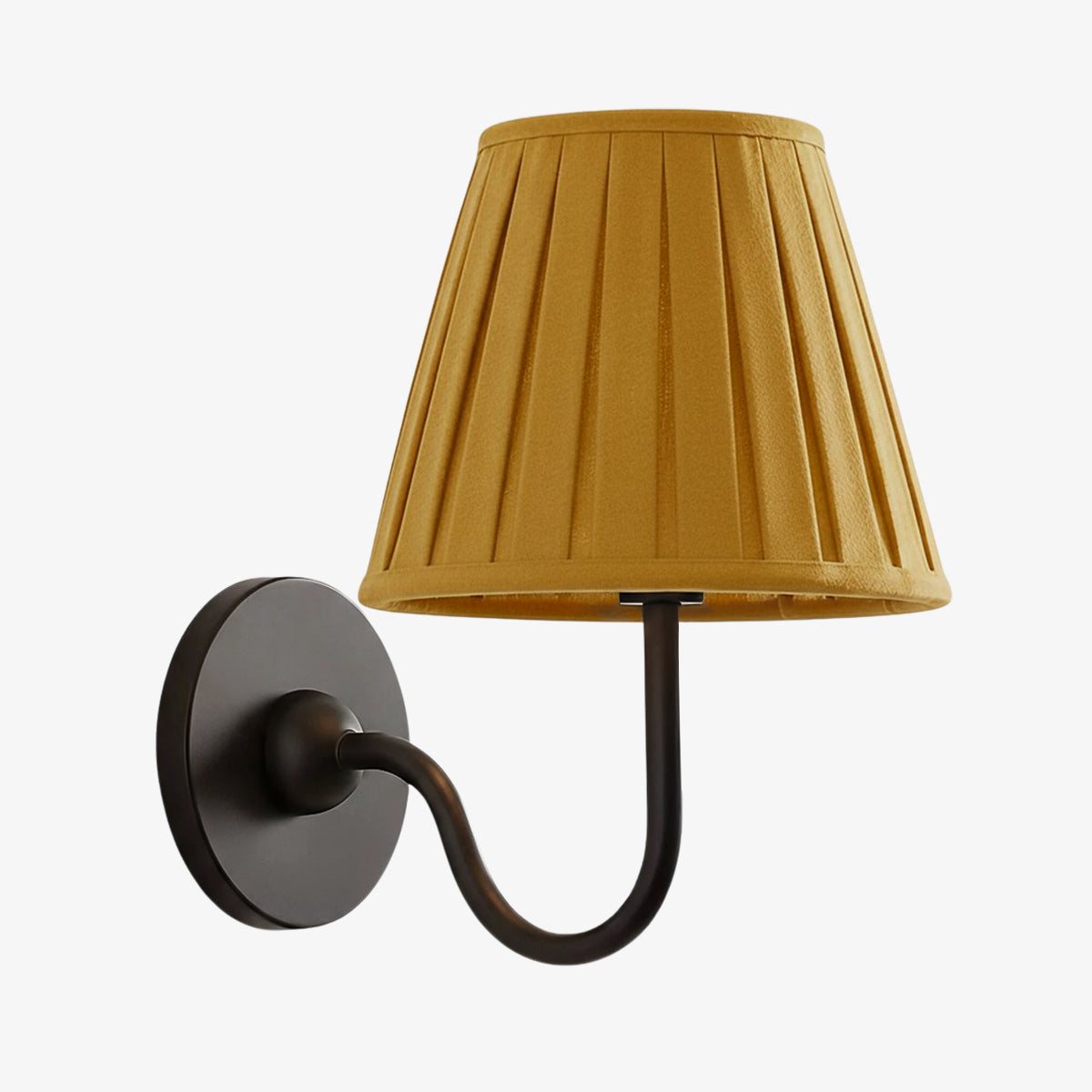 Luvora Wall Lamp 1 Head / Matte Black / Mustard Yellow Pleated