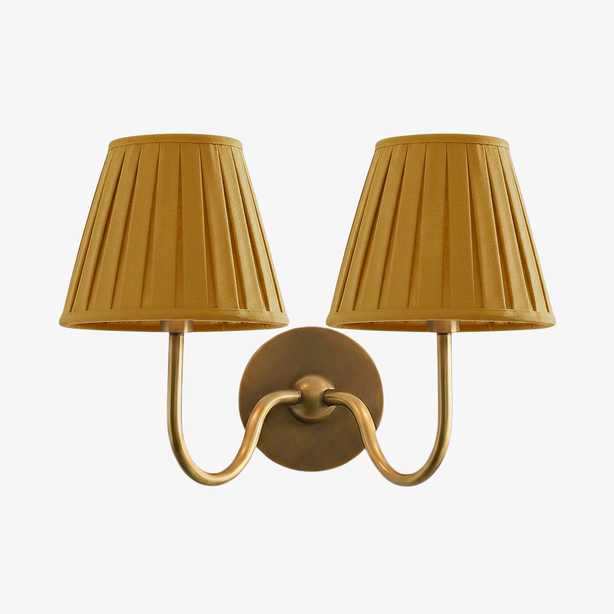 Luvora Wall Lamp 2 Heads / Tumbled Brass / Mustard Yellow Pleated