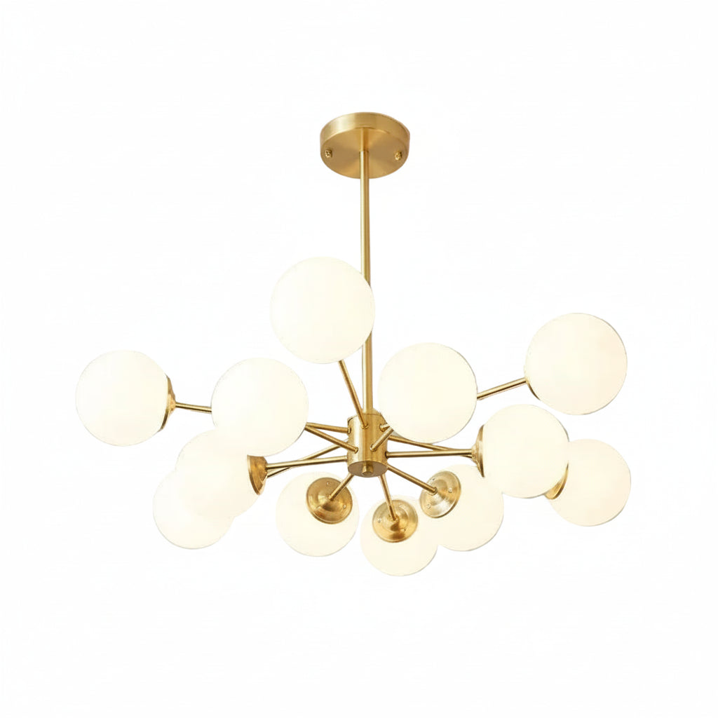 6/8/12-Light Two-Tier Sputnik Opal Globe Chandelier